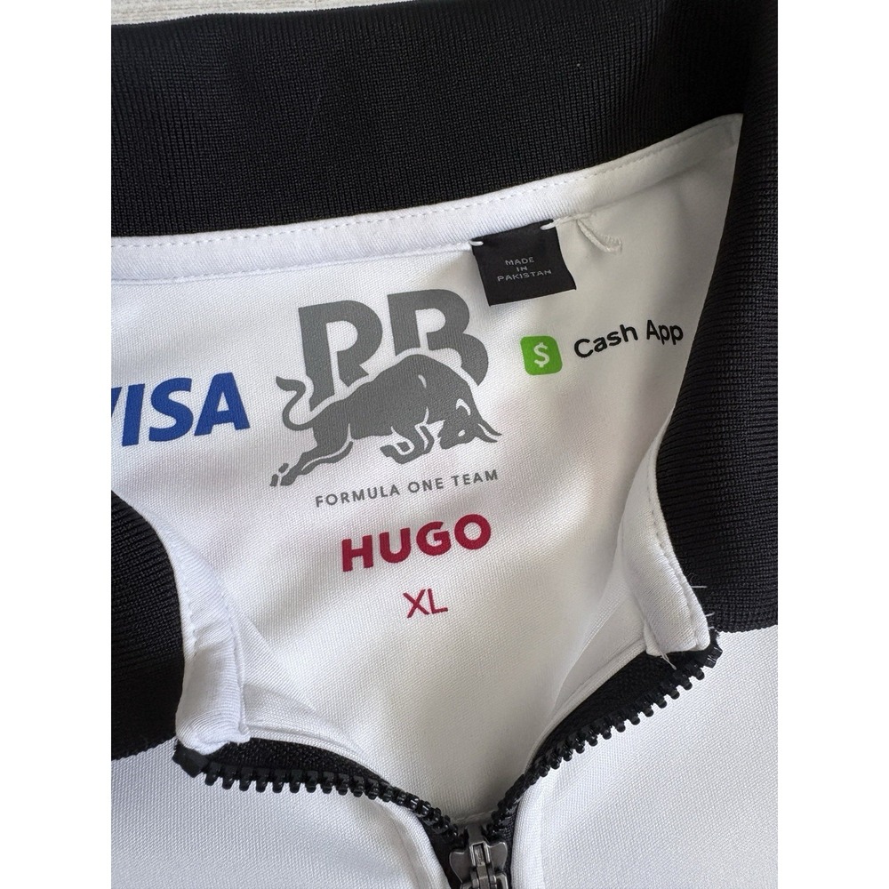 HUGO Visa Cash App RB F1 Team Polo Shirt Mens XL White Blue VCARB Racing Bulls - Picture 2 of 8